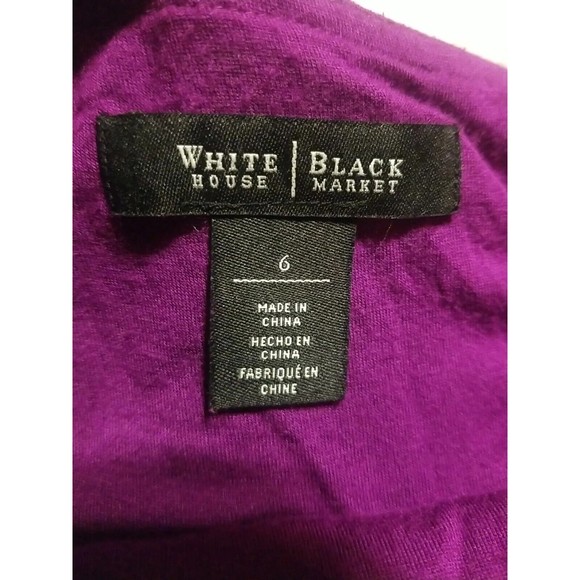 White House Black Market Dress Womens Size 6 Purple Chiffon Sleeveles Summer - Picture 9 of 11